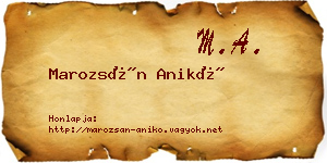 Marozsán Anikó névjegykártya